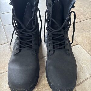 Dr. Martens Black Ankle-High Leather Boots